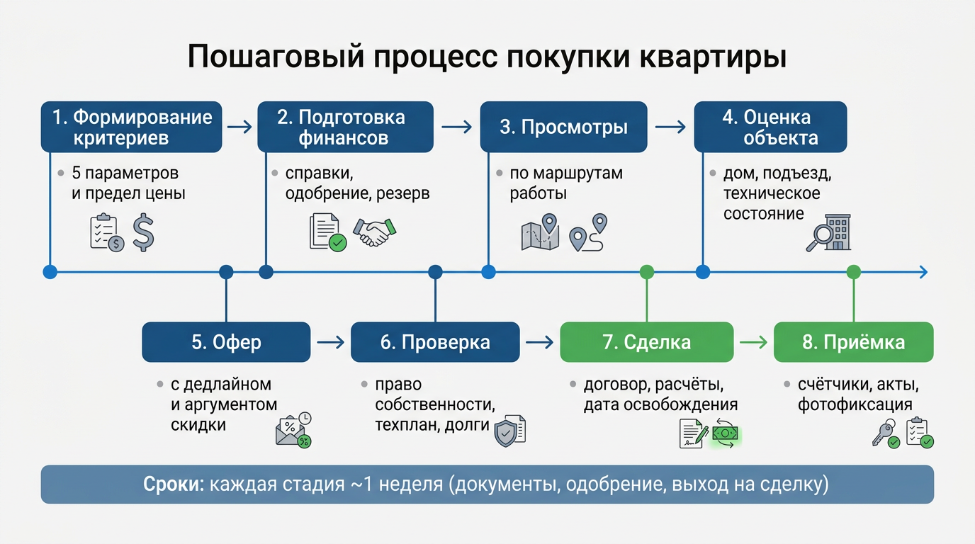 Пошаговый процесс покупки квартиры